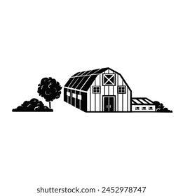 Silhouette isolated barn Vector illustration black