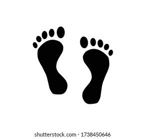 silhouette of isolated black background footprints vector eps 10