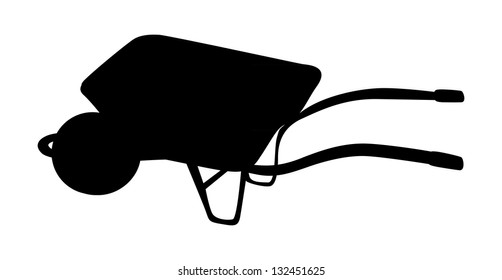 silhouette isolated illustration of wheelbarrow