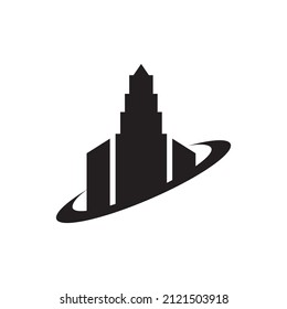 silhouette isolated skyscraper logo design, vector graphic symbol icon illustration creative idea