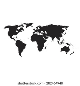 silhouette isolated World map EPS8 vector file