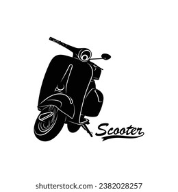 Silhouette italian scooter from Italy, vector icon illustration design isolated on white background.