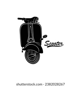 Silhouette italian scooter from Italy, vector icon illustration design isolated on white background.