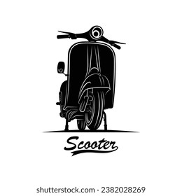 Silhouette italian scooter from Italy, vector icon illustration design isolated on white background.