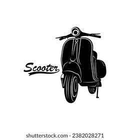 Silhouette italian scooter from Italy, vector icon illustration design isolated on white background.