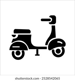 Silhouette Italian scooter from Italy, vector icon illustration design isolated on black and white background.