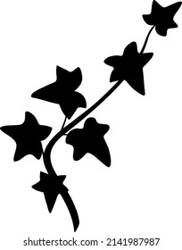 Silhouette de hiedra aislada. Ilustración vectorial de la planta de escalada. Hedera hellix.