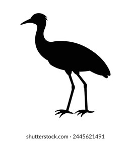 silhouette of a jacana bird on white
