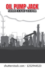 Silhouette of jack up drilling rig,Vector illustration.
