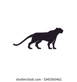 Silhouette of Jaguar Leopard Puma Lion Panther Cheetah Tiger logo design 