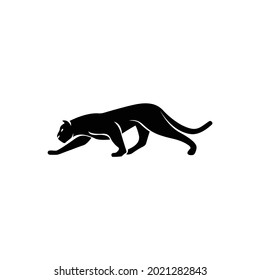 Silhouette of Jaguar Leopard Puma Lion Panther Cheetah Tiger logo design