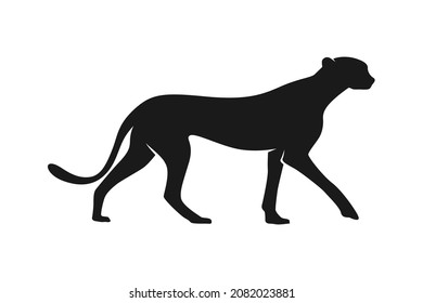 Silhouette of Jaguar Leopard Puma Lion Panther Cheetah Tiger logo design
