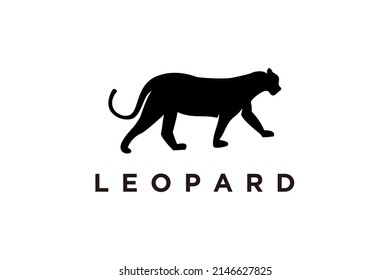 Silhouette of Jaguar Leopard Puma Lion Panther Cheetah Tiger logo design