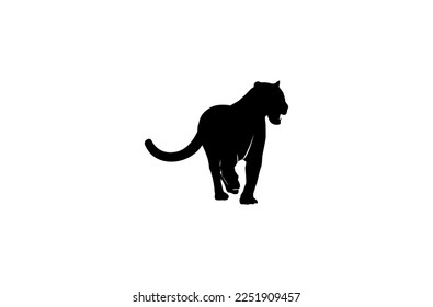 Silhouette of Jaguar Leopard Puma Lion Panther Cheetah Tiger logo design