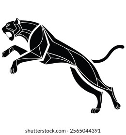 silhouette of jaguar logo on white background