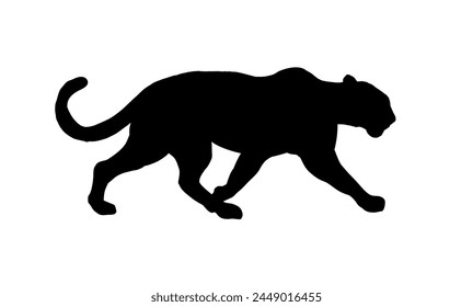 silhouette of jaguar, panther - vector illustration	