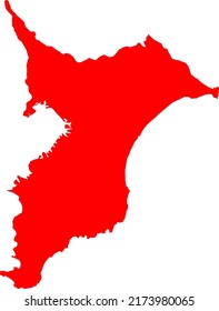 Silhouette of Japan country map,map of Chiba