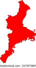 Silhouette of Japan country map,map of mie