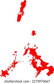 Silhouette of Japan country map,map of nagasaki