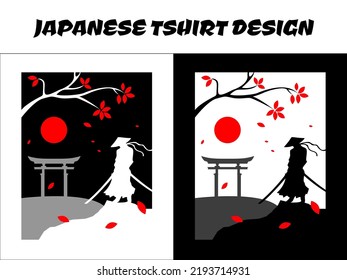 silhouette japan samurai vector for design t shirt concept, silhouette samurai, Japanese t-shirt design, silhouette for a Japanese theme, Samurai Vector Illustration, ronin