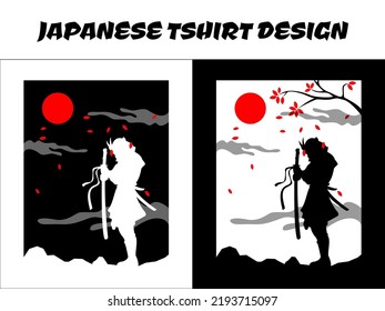 silhouette japan samurai vector for design t shirt concept, silhouette samurai, Japanese t-shirt design, silhouette for a Japanese theme, Samurai Vector Illustration, knight