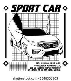 silhouette japan sport car door open