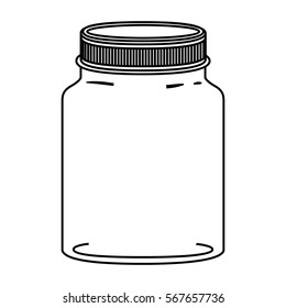 silhouette jar of jam with lid