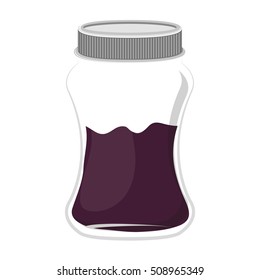 silhouette jar of violet jam with lid