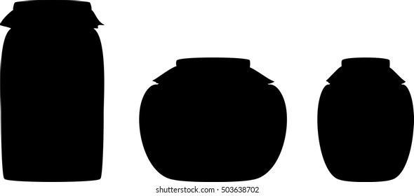 Silhouette of jars