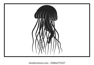 Silhouette of jellyfish, Jellyfish design illustration