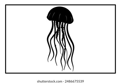 Silhouette of jellyfish, Jellyfish design illustration