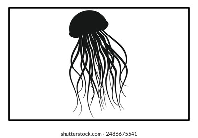 Silhouette of jellyfish, Jellyfish design illustration