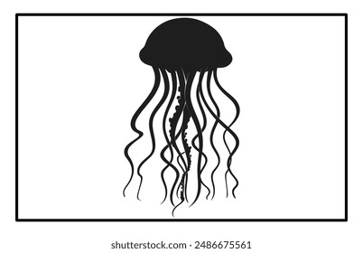 Silhouette of jellyfish, Jellyfish design illustration