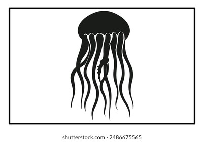 Silhouette of jellyfish, Jellyfish design illustration