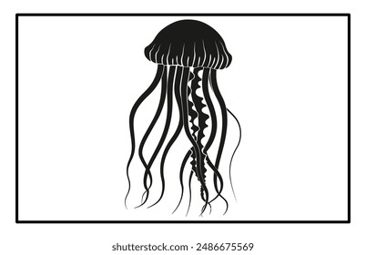 Silhouette of jellyfish, Jellyfish design illustration