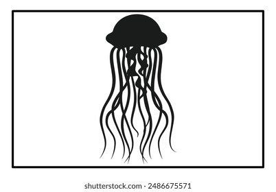 Silhouette of jellyfish, Jellyfish design illustration