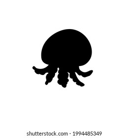 Silhouette jellyfish vector illustration good for education and collection