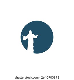 silhouette of Jesus shining in the dark