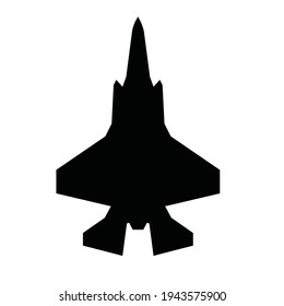 silhouette of jet fighter vector design