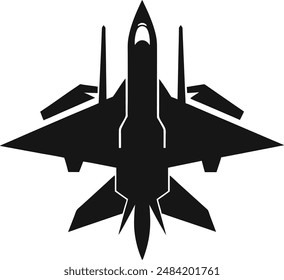 silhouette jet fighter vector design