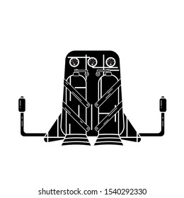Silhouette of jetpack isolated on a white background
