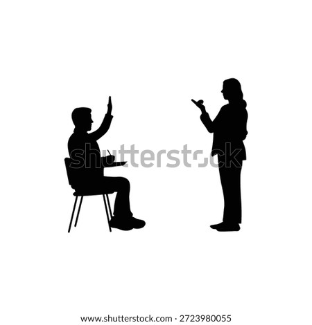 Silhouette of Job Interview between Interviewer and Candidate