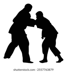 Silhouette of Judo Icon for Martial Arts and Combat Sports