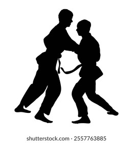 Silhouette of Judo Icon for Martial Arts and Combat Sports