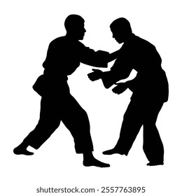 Silhouette of Judo Icon for Martial Arts and Combat Sports