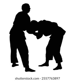 Silhouette of Judo Icon for Martial Arts and Combat Sports