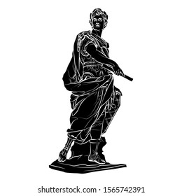Silhouette Julius Caesar statue