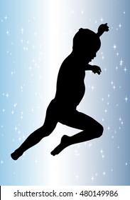 Silhouette of jumping boy