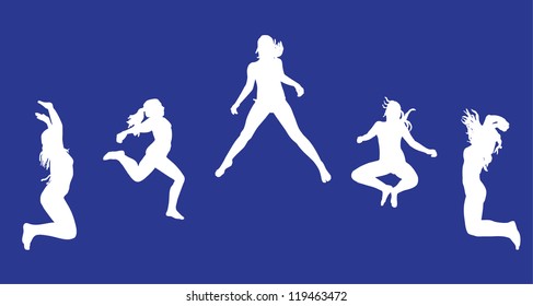 Silhouette of jumping girl