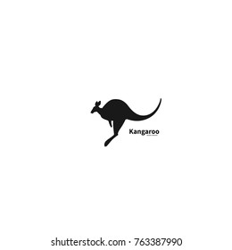Silhouette of a jumping kangaroo. Simple logo for the reserve